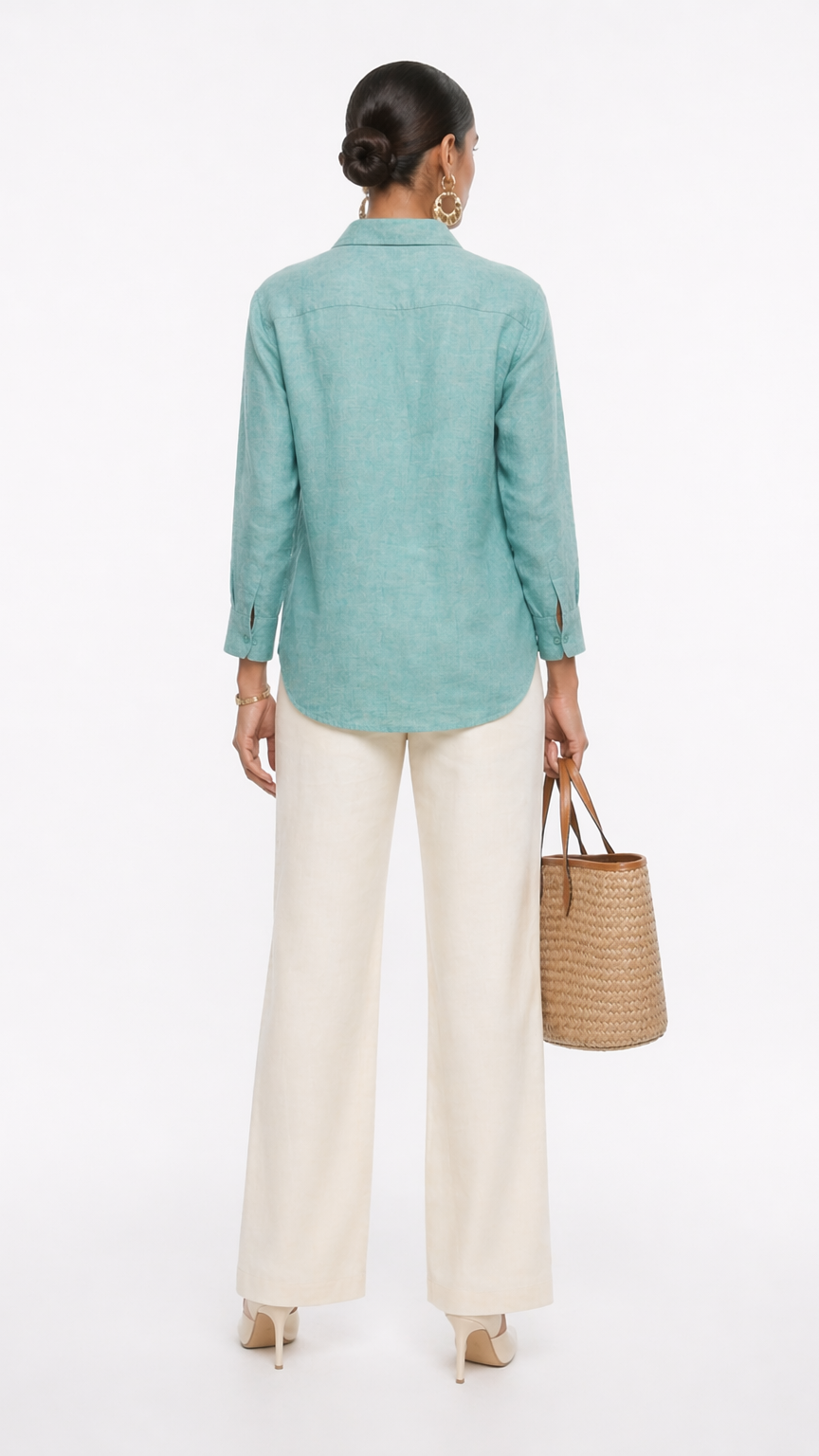 ICE GREEN KHADI COTTON SHIRT