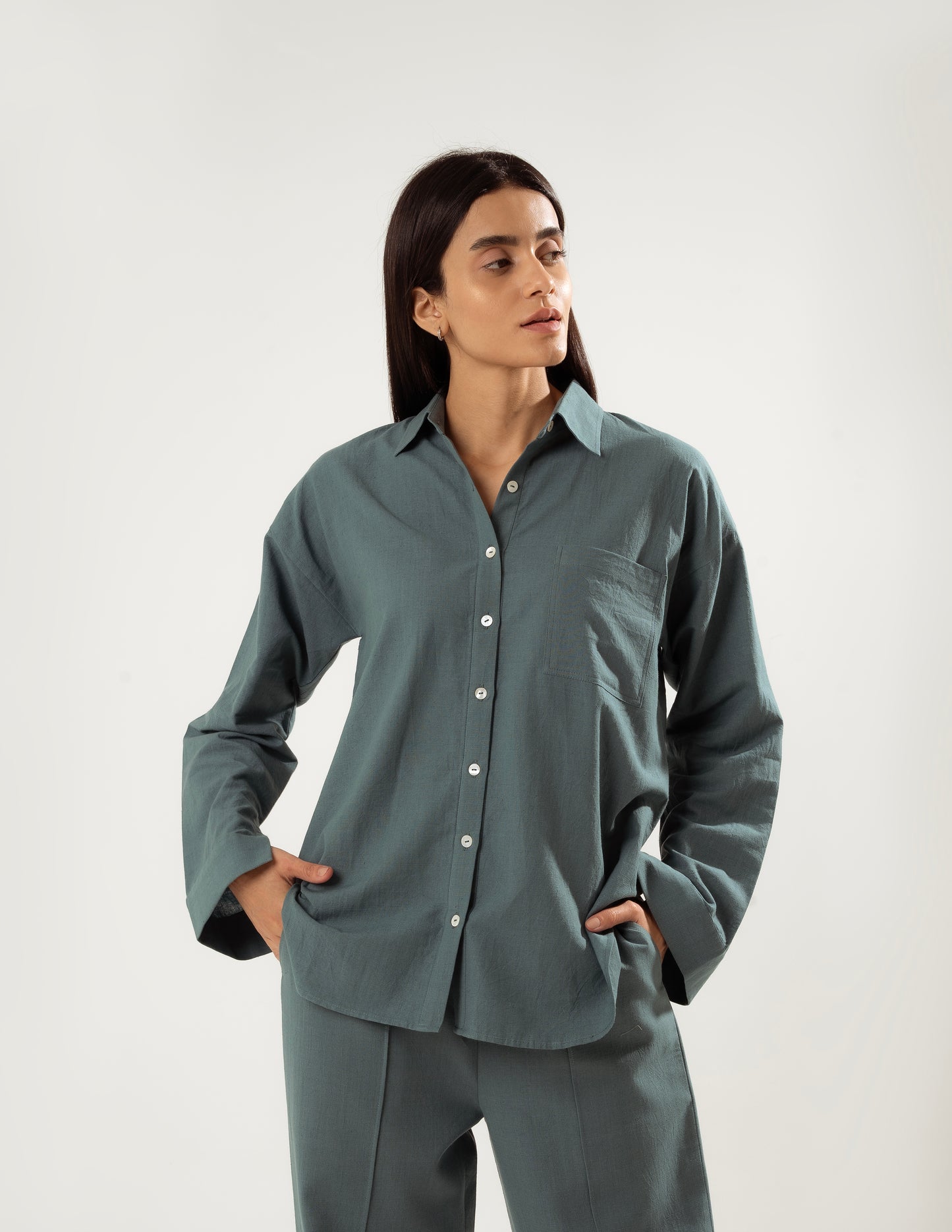 STONE-LEAF LINEN CO-ORD SET