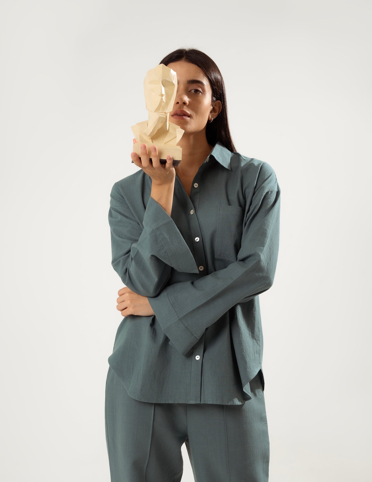 STONE-LEAF LINEN CO-ORD SET