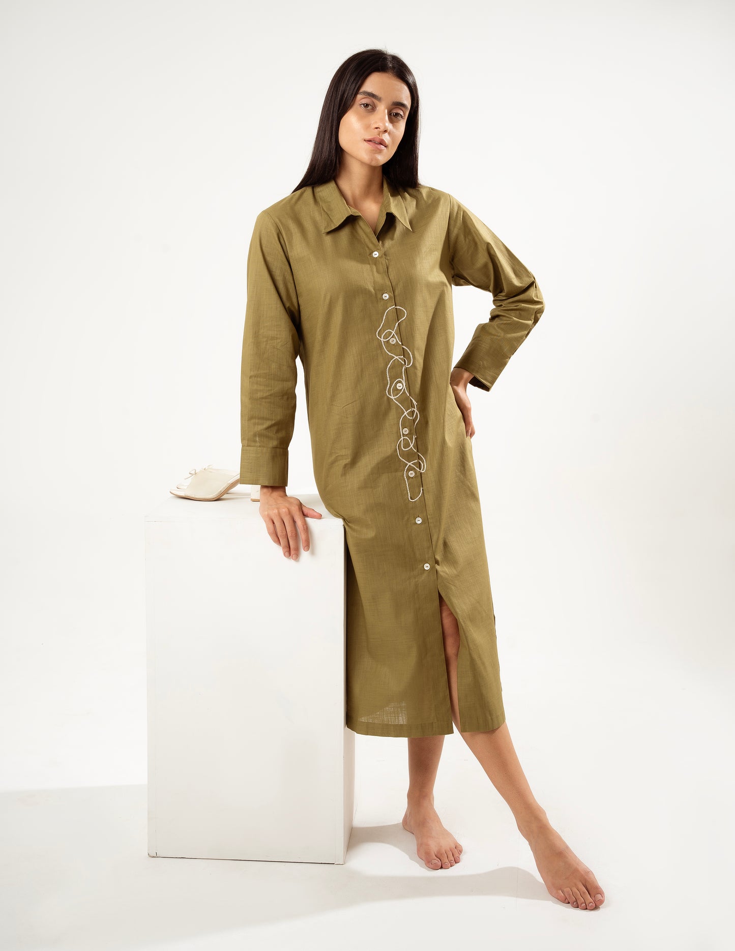 LINEN SHIRT DRESS