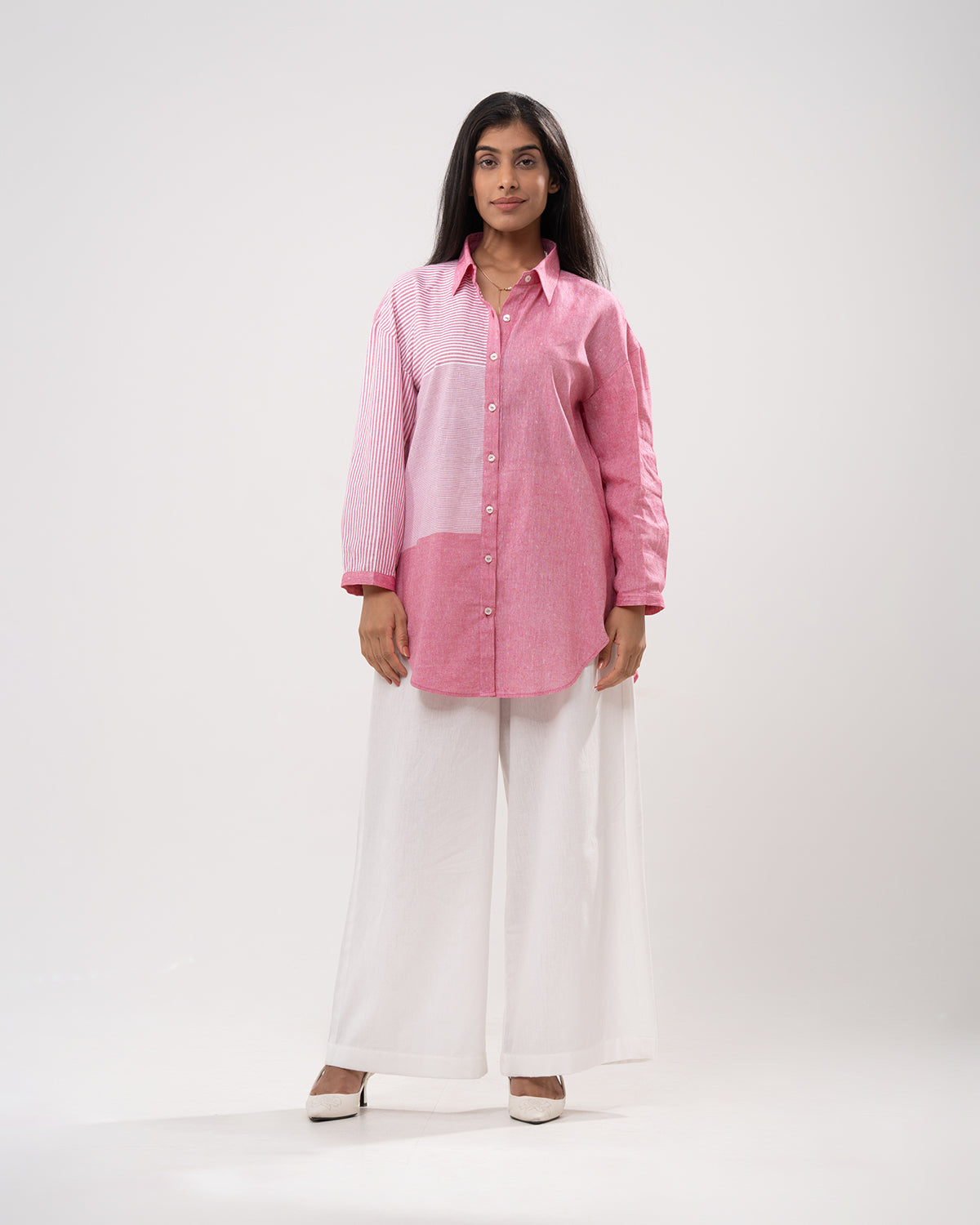 Rose Patchwork Button Shirt