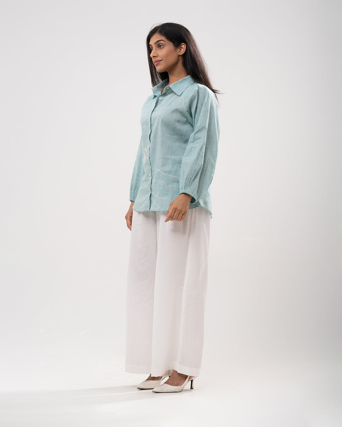 Aqua Dreams Embroidered Shirt