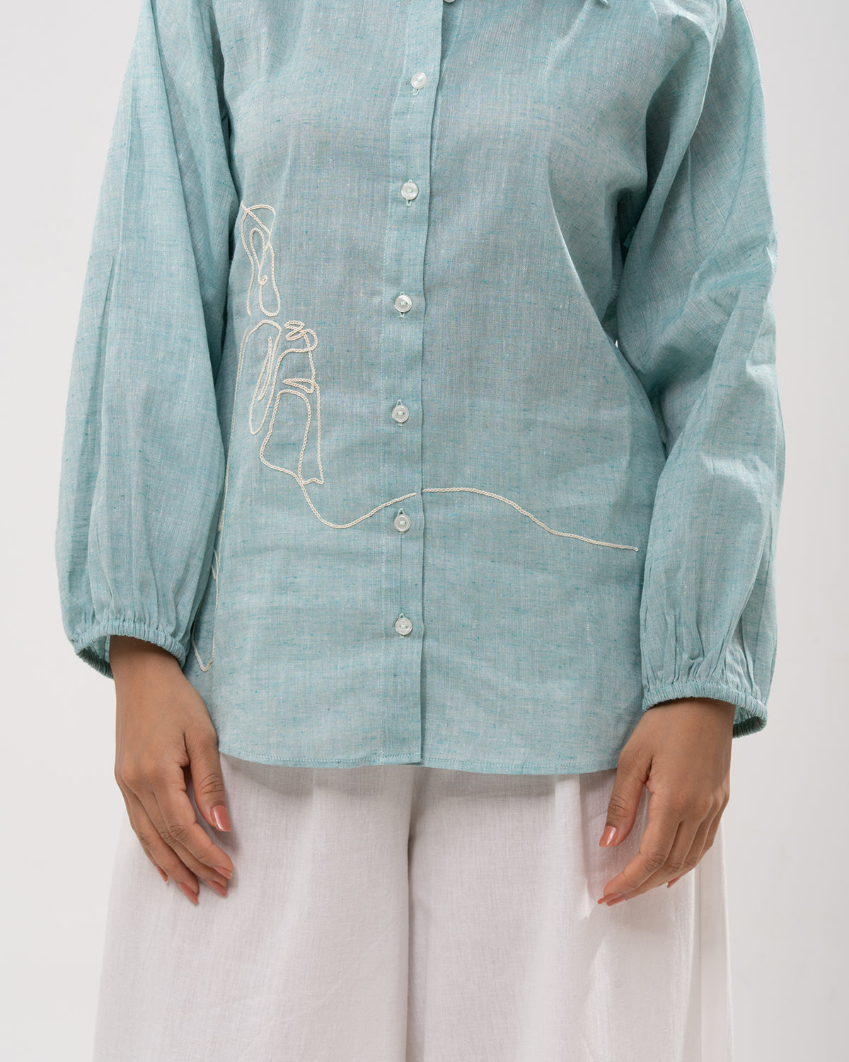 Aqua Dreams Embroidered Shirt