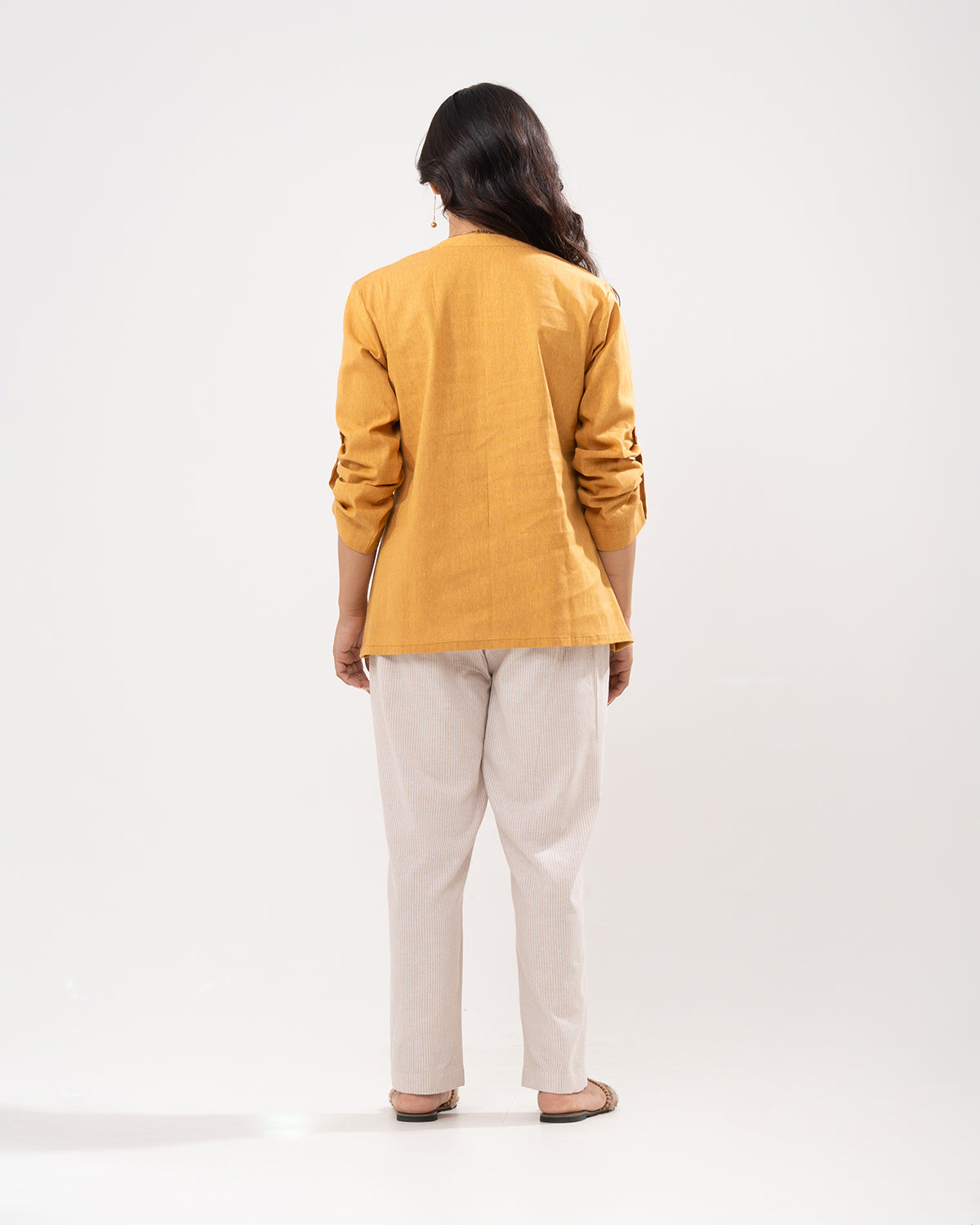Golden Colorblock Tunic Shirt
