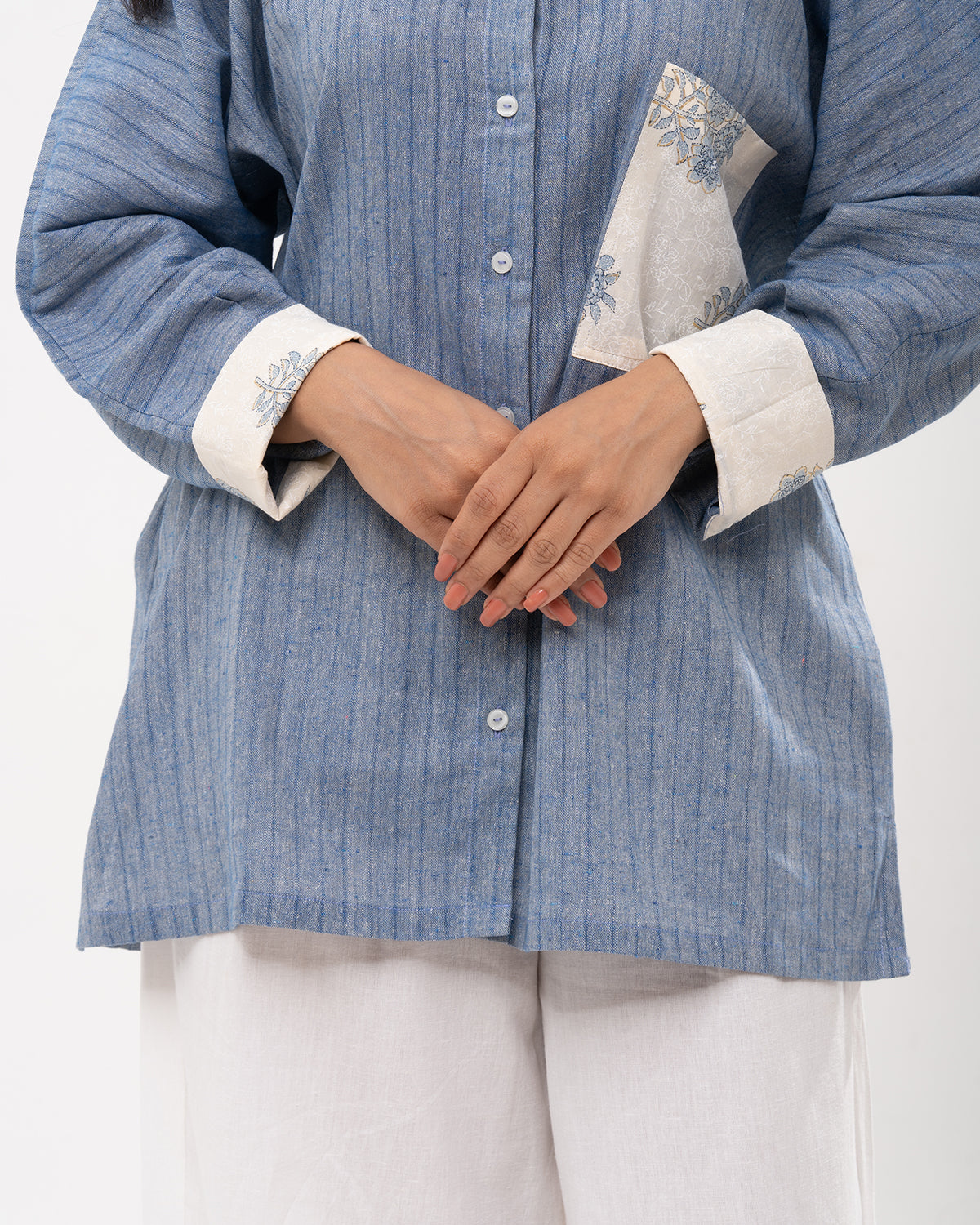 Denim Embroidered Detail Tunic