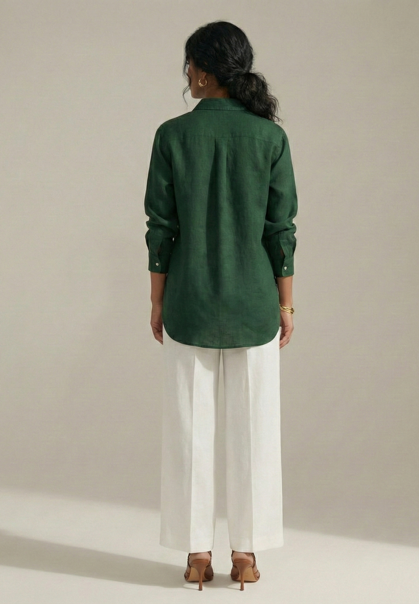 Emerald Wing Cotton Linen Shirt