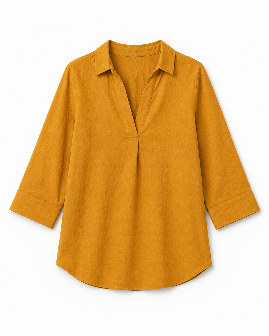 YELLOW FRONT PLEATED COTTON TOP