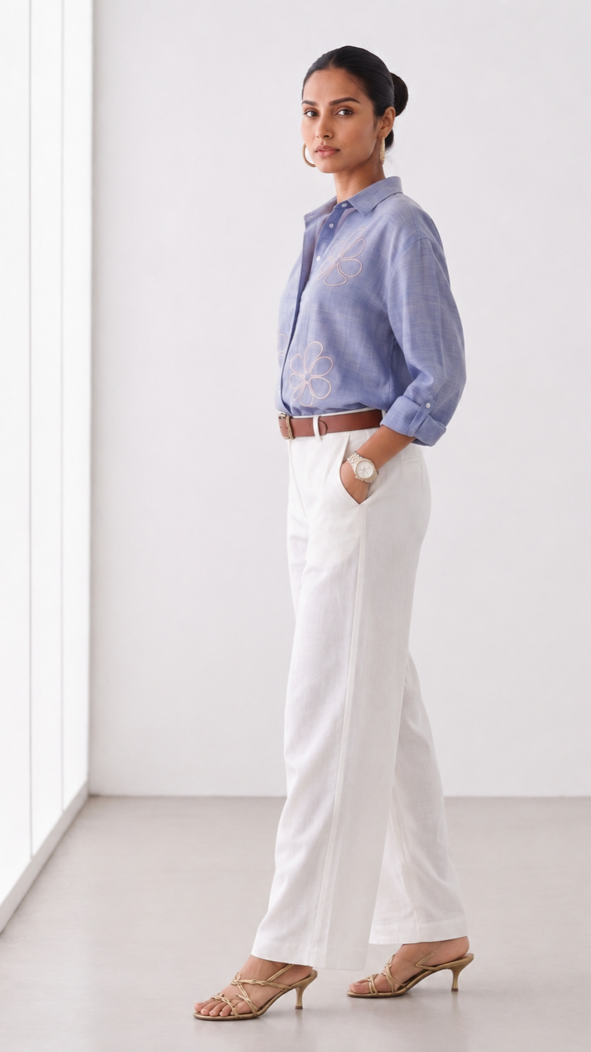 Ivy Embroidered Cotton Shirt