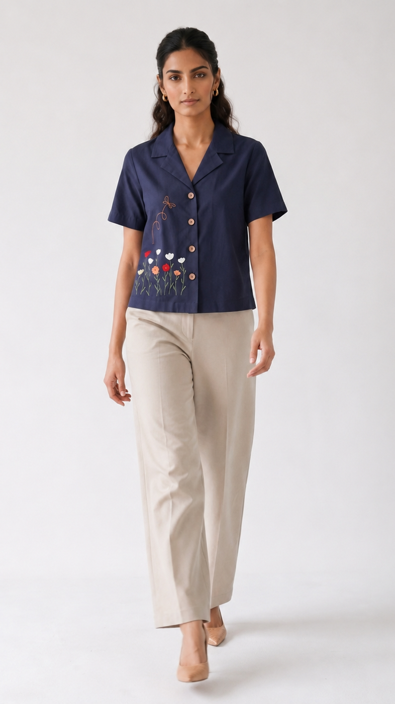 Garden Sprig Cotton Shirt