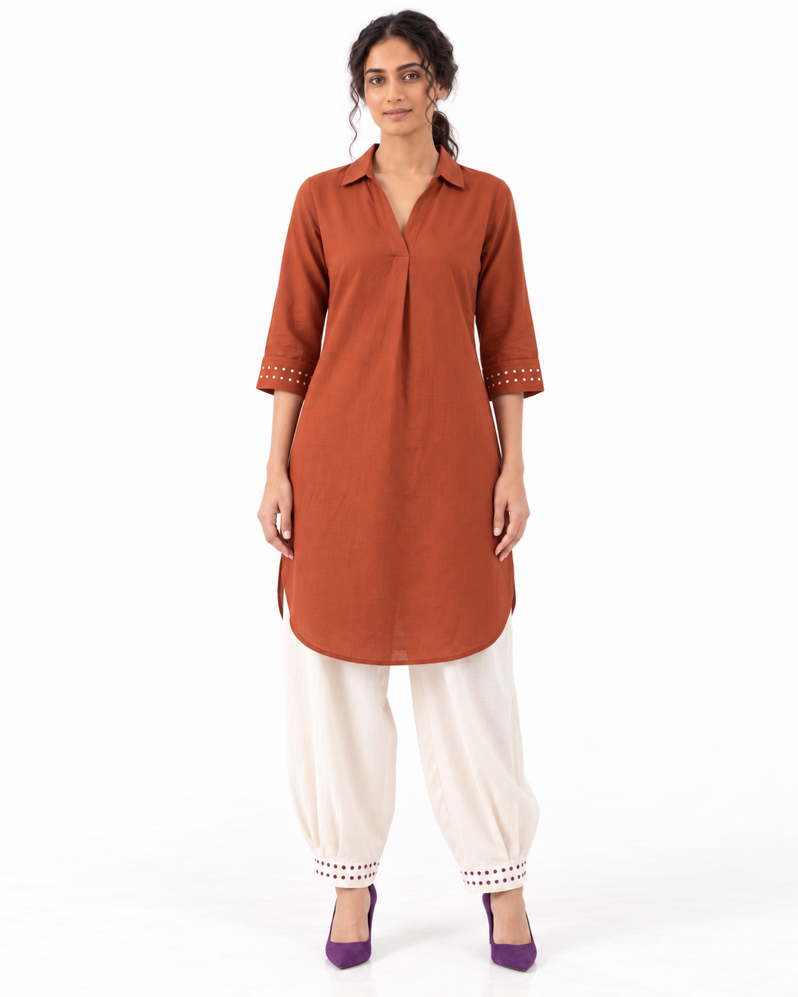 RUST KURTA & BALLOON PANT SET