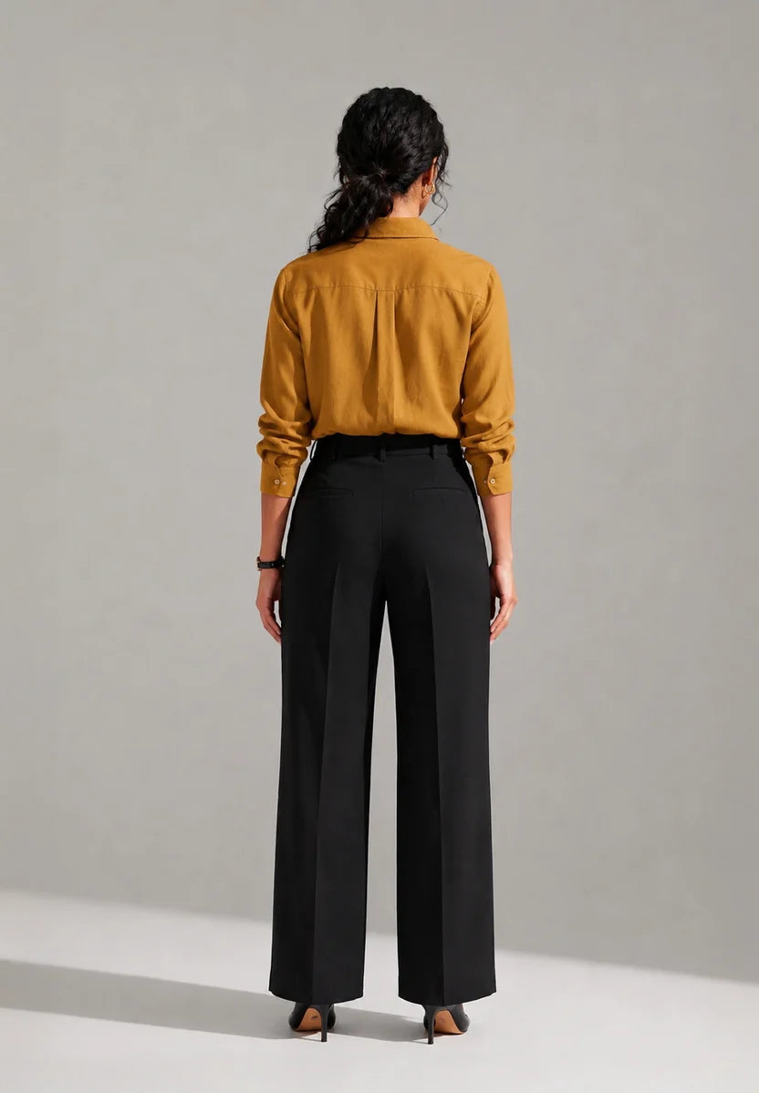 Gold Verd Shirt | Cotton Linen Floral Embroidered Mustard Shirt