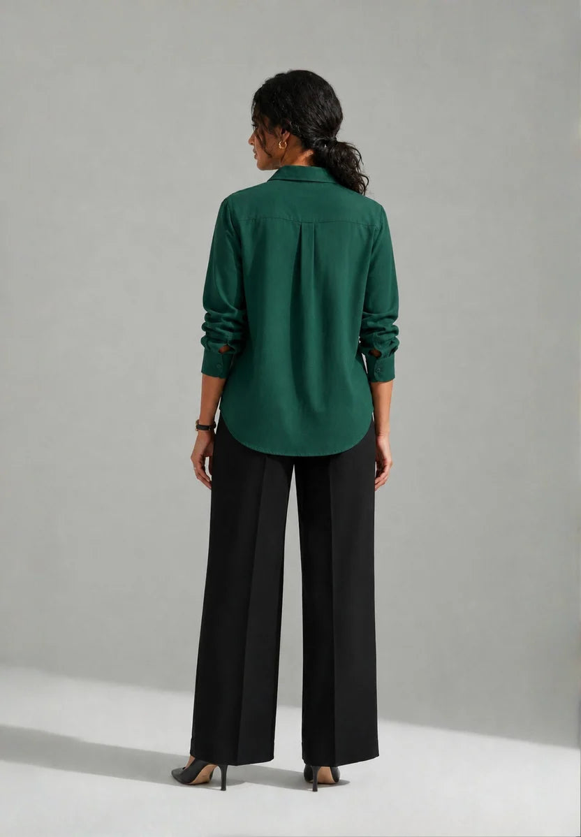 FOREST VERD SHIRT | FOREST GREEN EMBROIDERY SHIRT