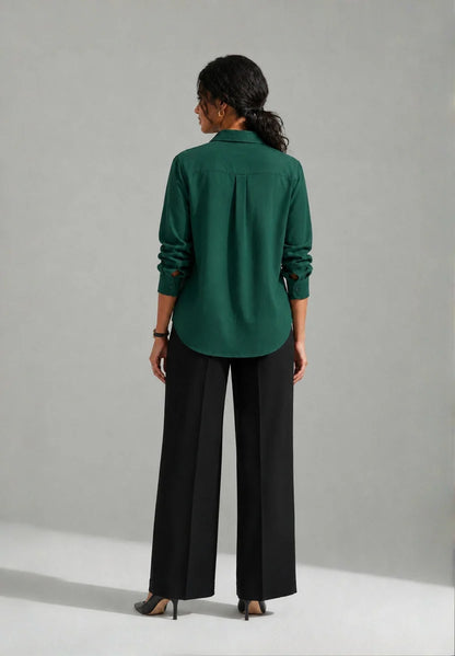 FOREST VERD SHIRT | FOREST GREEN EMBROIDERY SHIRT