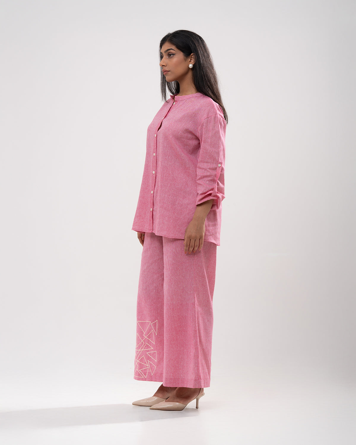 Rose Geometric Embroidered Co-ord Set