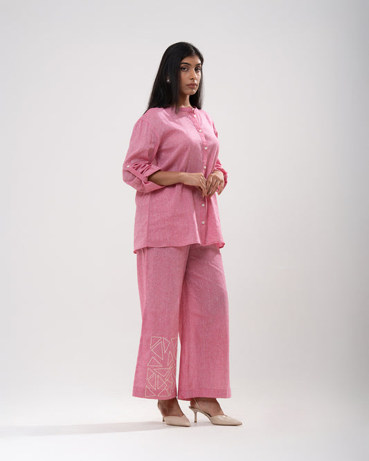 Rose Geometric Embroidered Co-ord Set