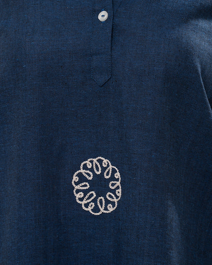 Indigo Medallion Embroidered Co-ord Set