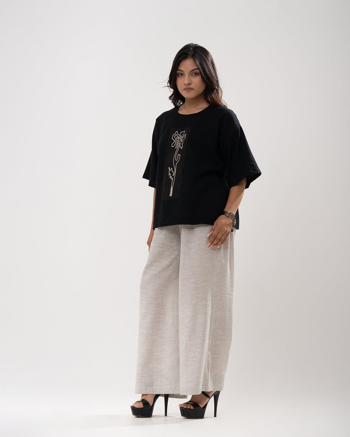 Midnight Bloom Embroidered Co-ord Set