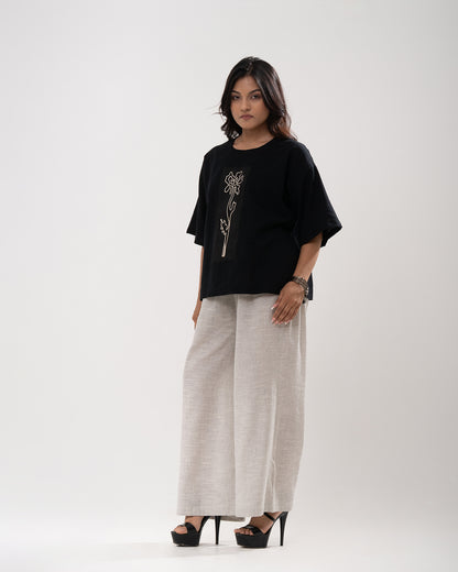 Midnight Bloom Embroidered Co-ord Set