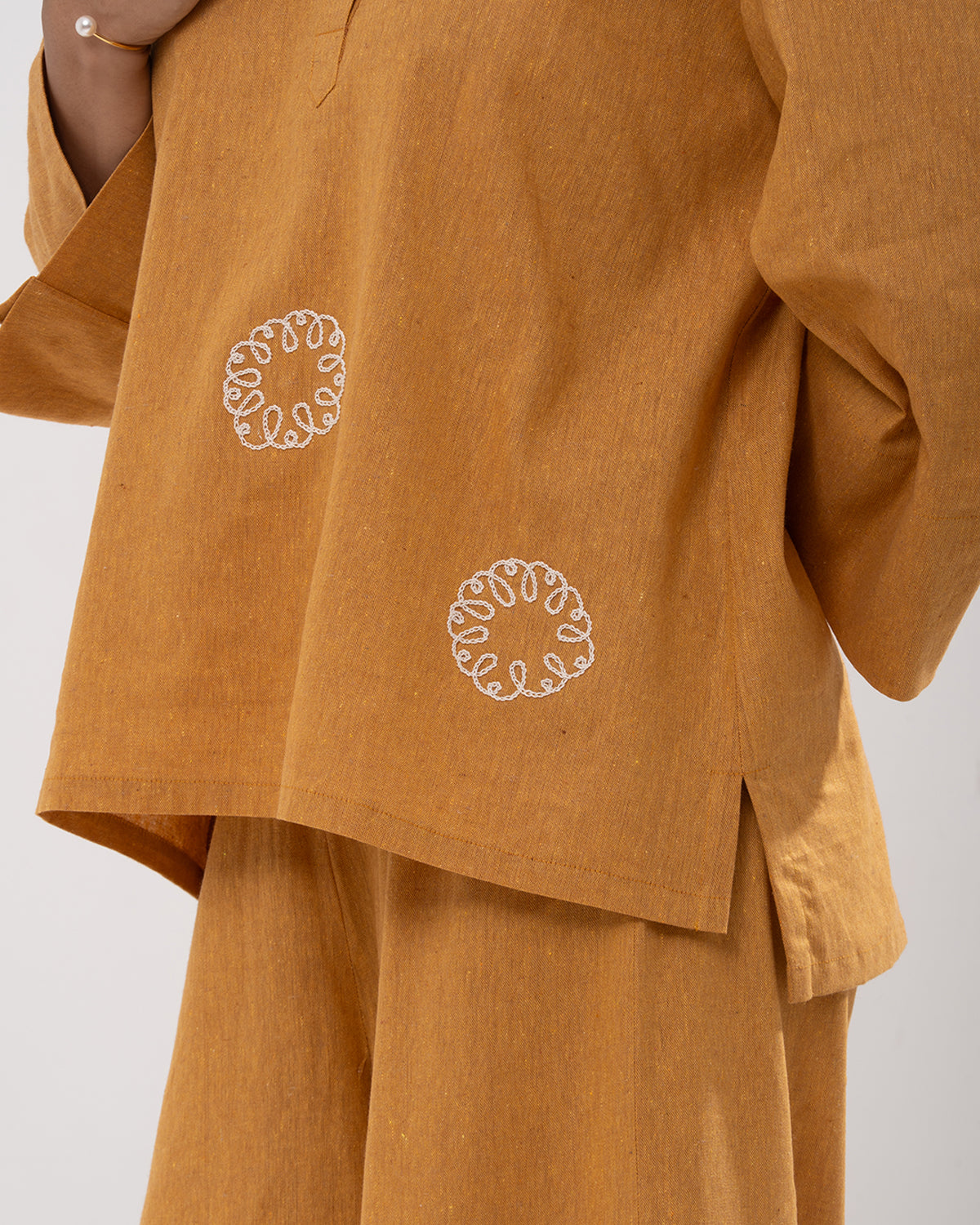 Golden Marigold Embroidered Co-ord Set