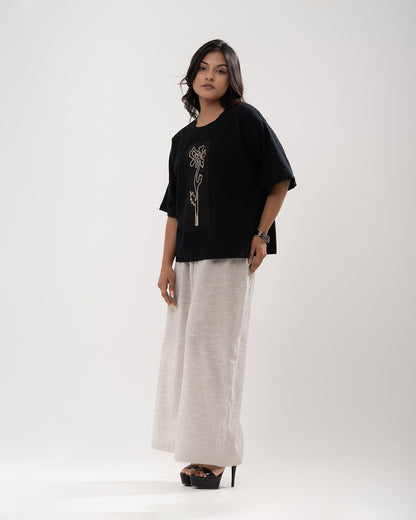 Midnight Bloom Embroidered Co-ord Set
