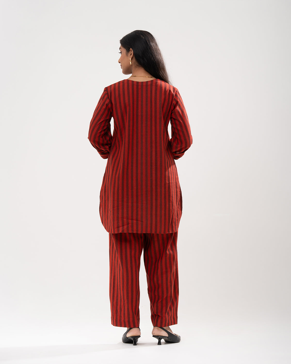 Rust-Red Striped Co-ord