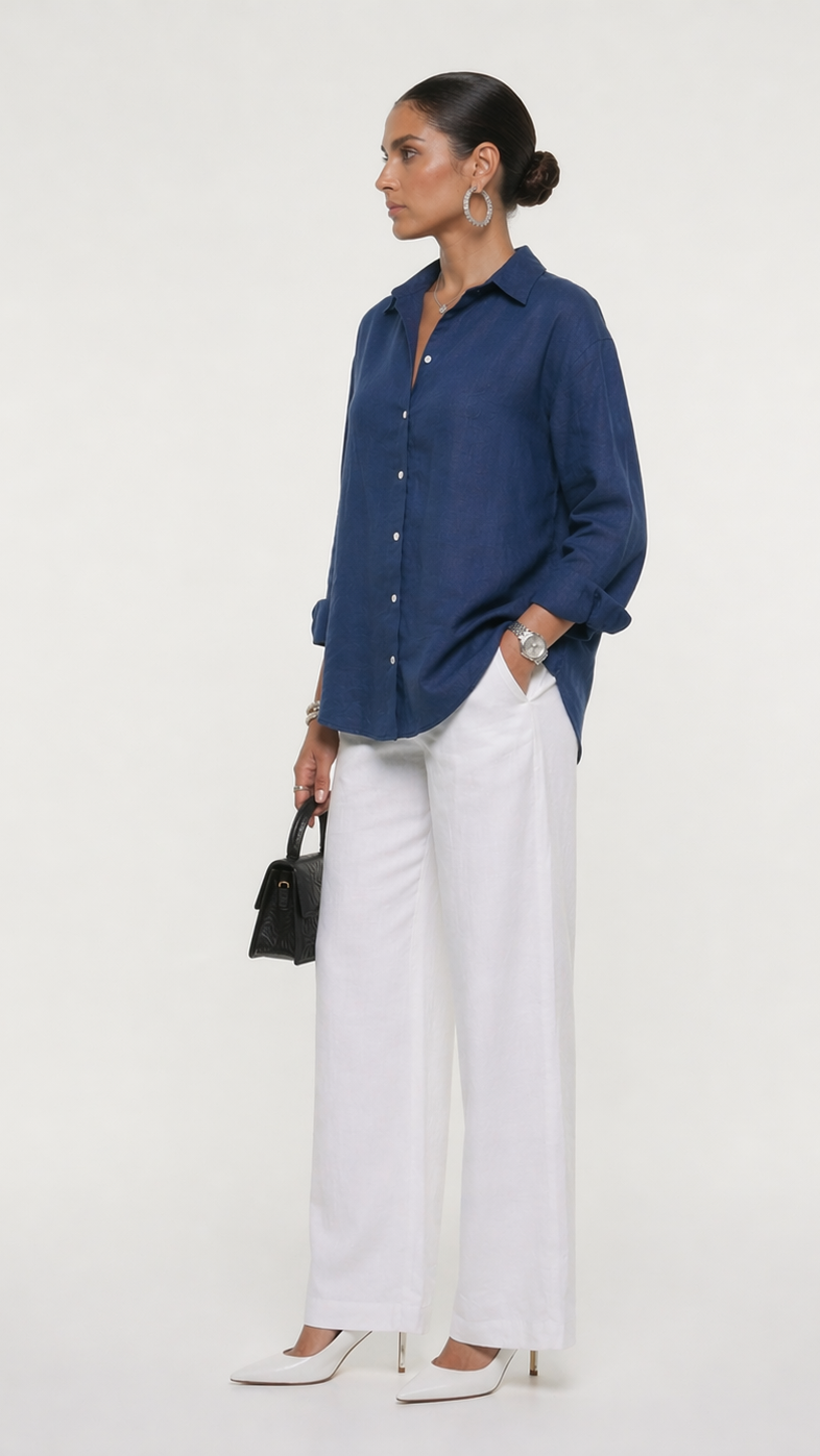 DENIM SHADE KHADI COTTON SHIRT