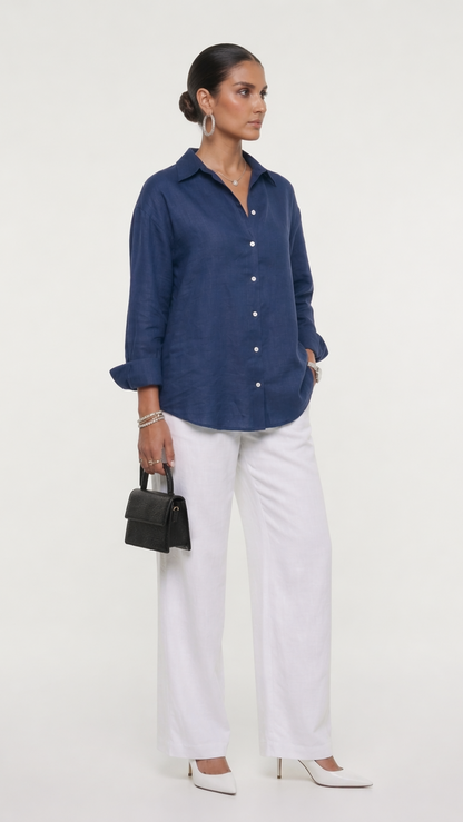 DENIM SHADE KHADI COTTON SHIRT