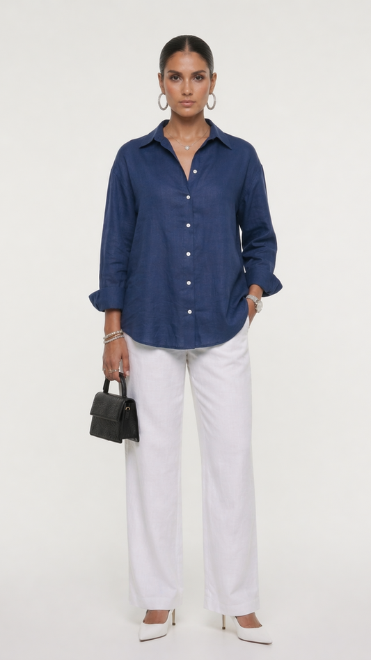 DENIM SHADE KHADI COTTON SHIRT