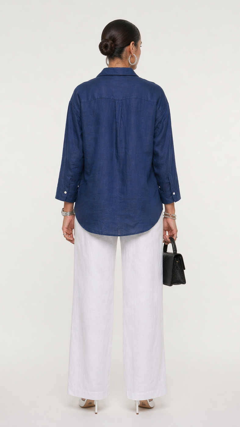 DENIM SHADE KHADI COTTON SHIRT