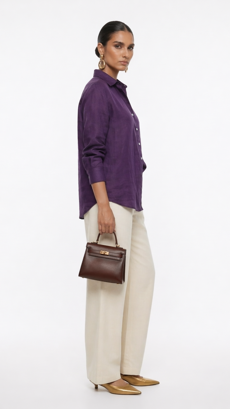 PURPLE KHADI COTTON SHIRT