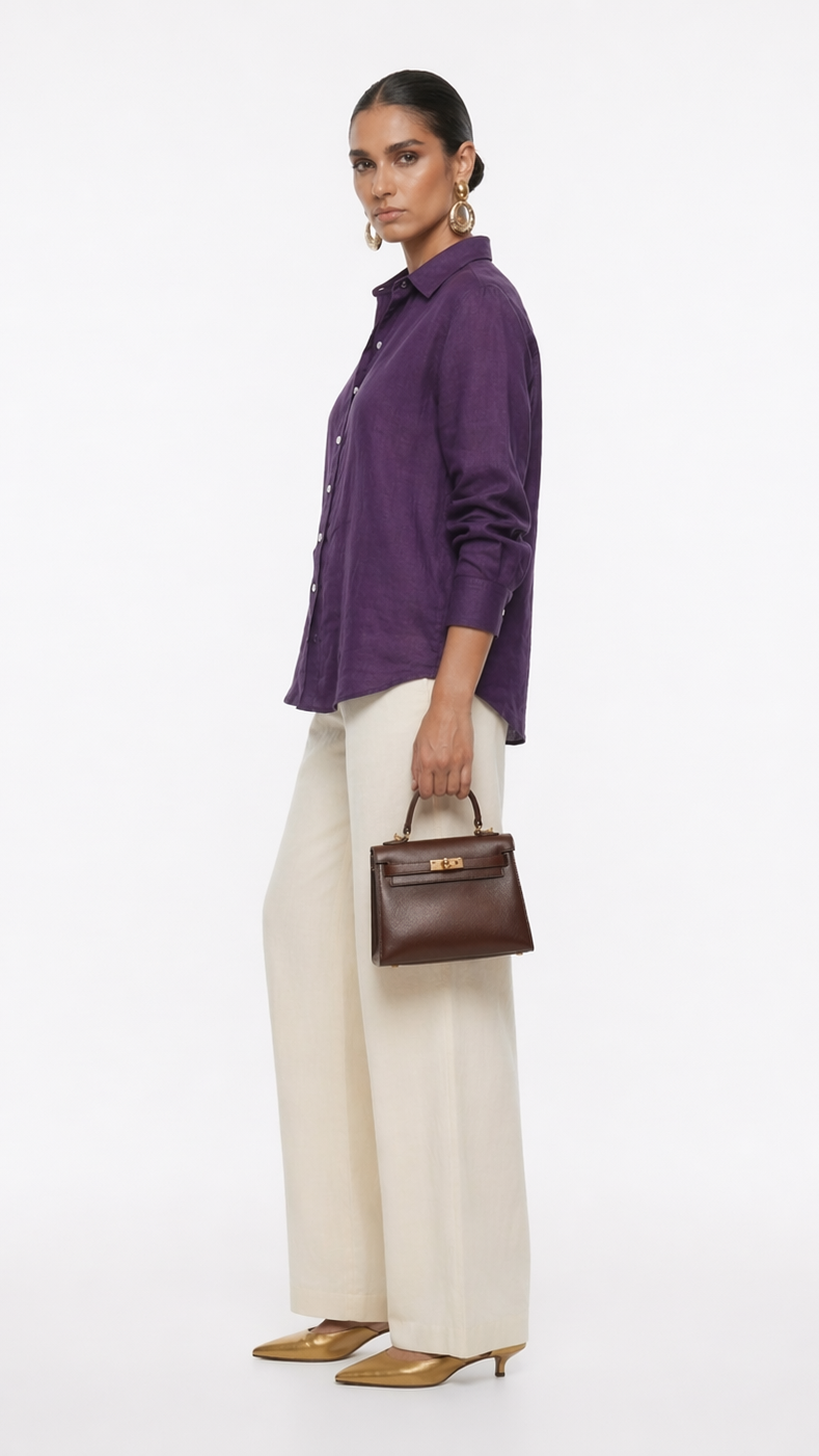 PURPLE KHADI COTTON SHIRT