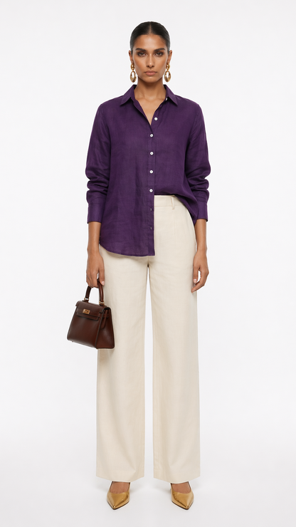 PURPLE KHADI COTTON SHIRT