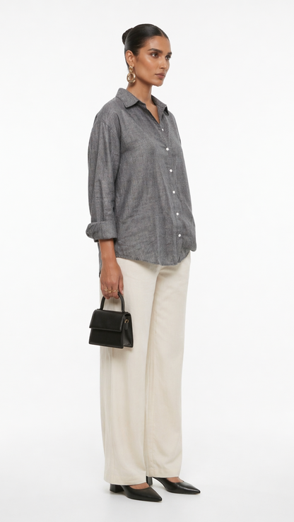 GREY KHADI COTTON SHIRT