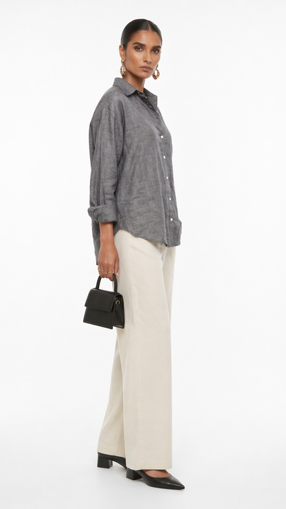 GREY KHADI COTTON SHIRT