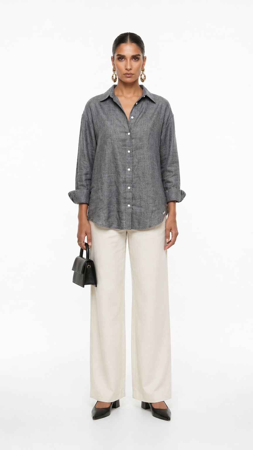 GREY KHADI COTTON SHIRT
