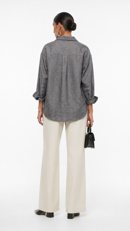 GREY KHADI COTTON SHIRT