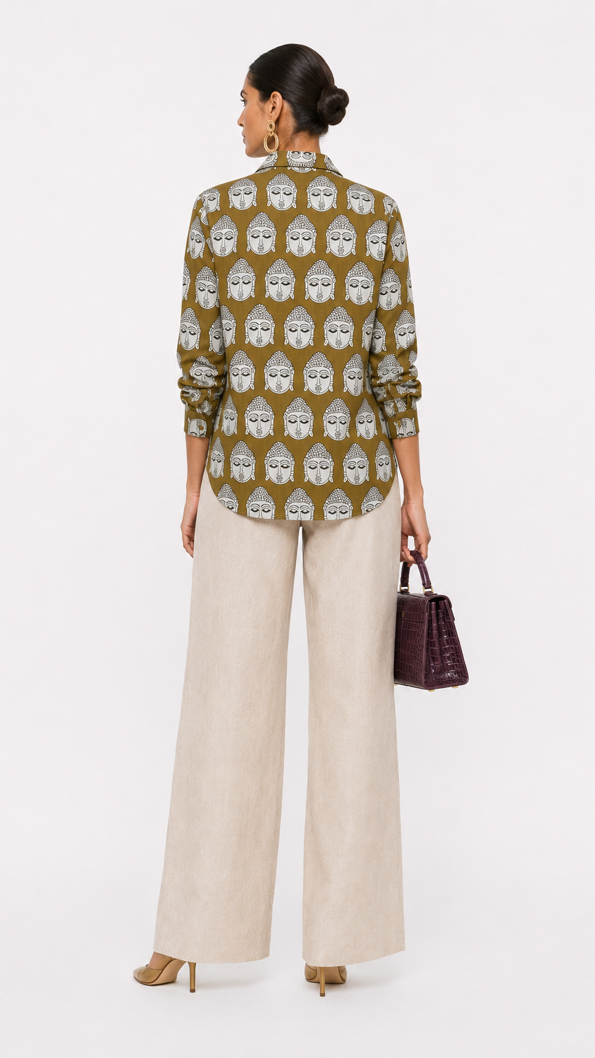 Pure Cotton Budha Shirt Lemon Green