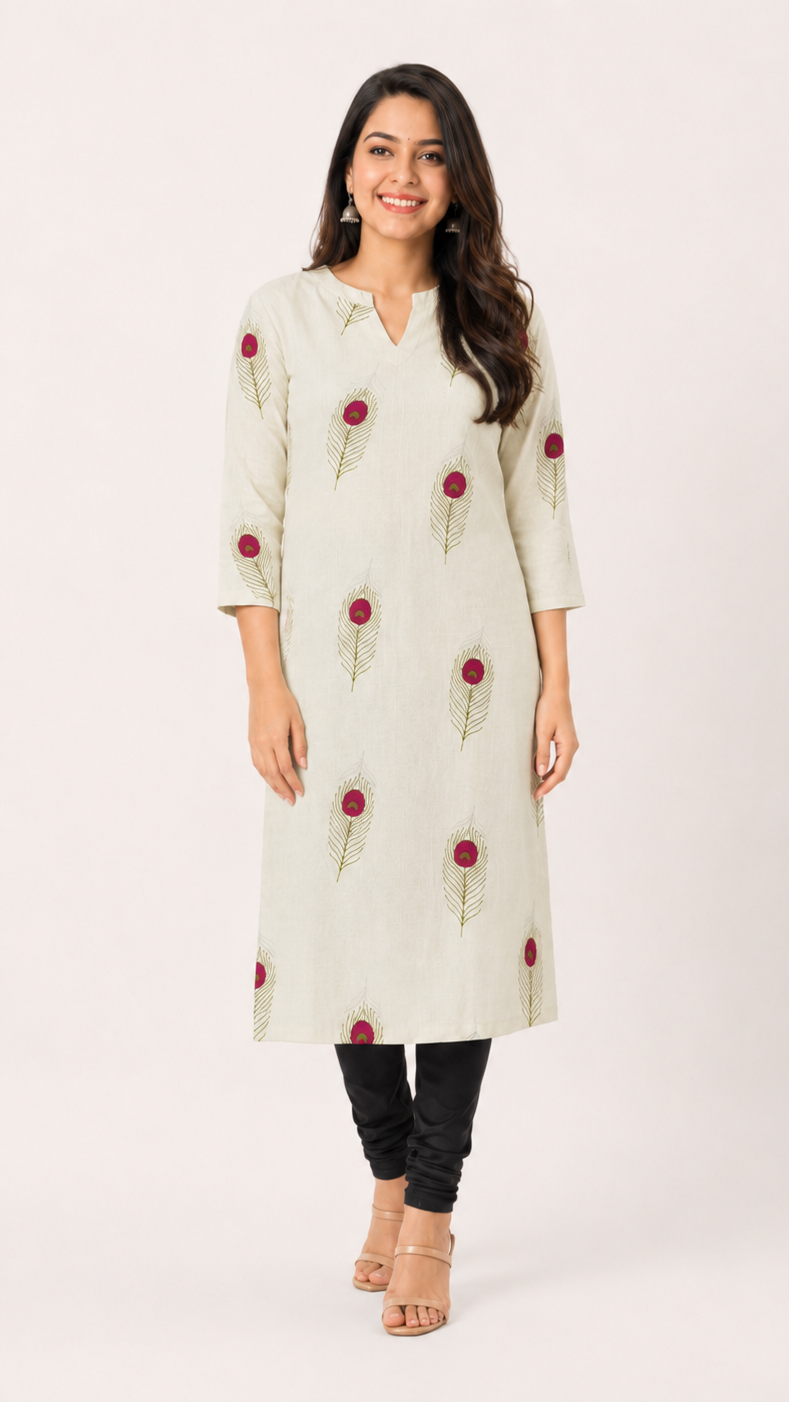 Mor Pankh Kurta Pure Cotton Kurta