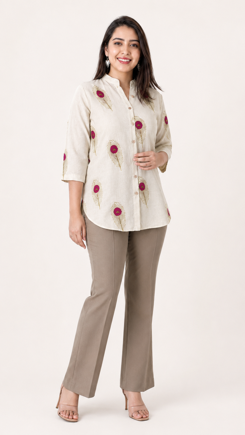 Pankh Ivory Pure Cotton Kurti