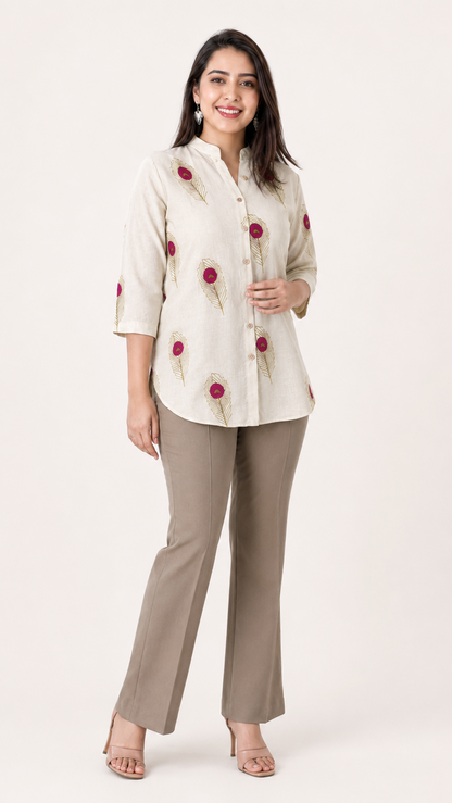 Pankh Ivory Pure Cotton Kurti