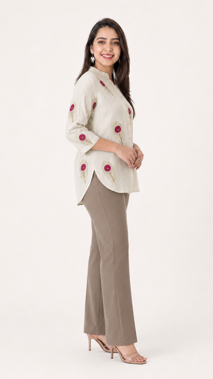 Pankh Ivory Pure Cotton Kurti