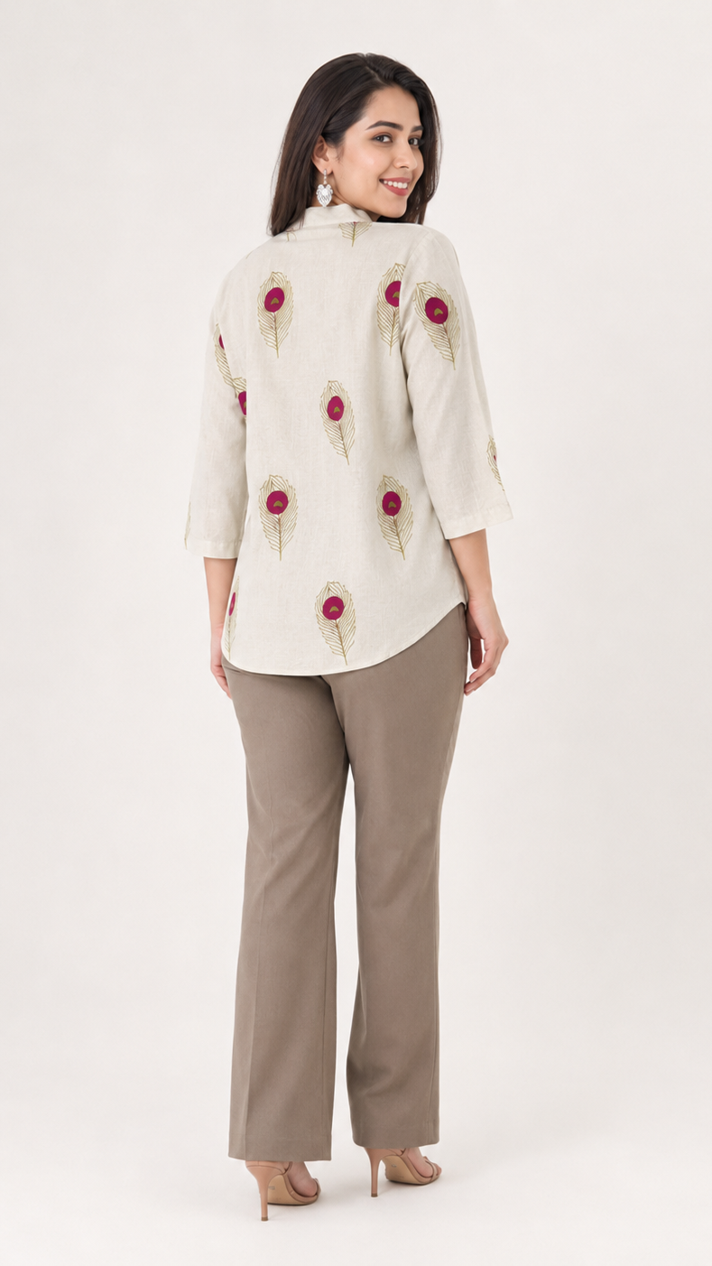 Pankh Ivory Pure Cotton Kurti