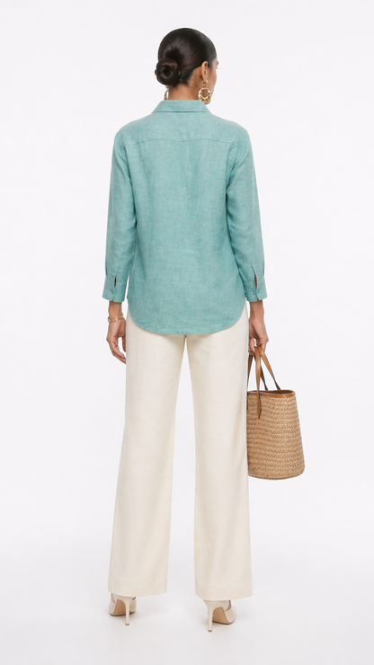 ICE GREEN KHADI COTTON SHIRT