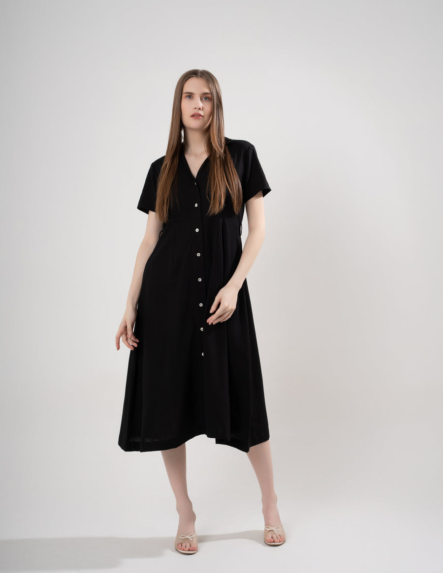 Shadowlight Linen Long Dress