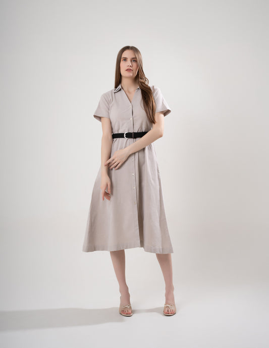 OFF - Brown Linen Long Dress