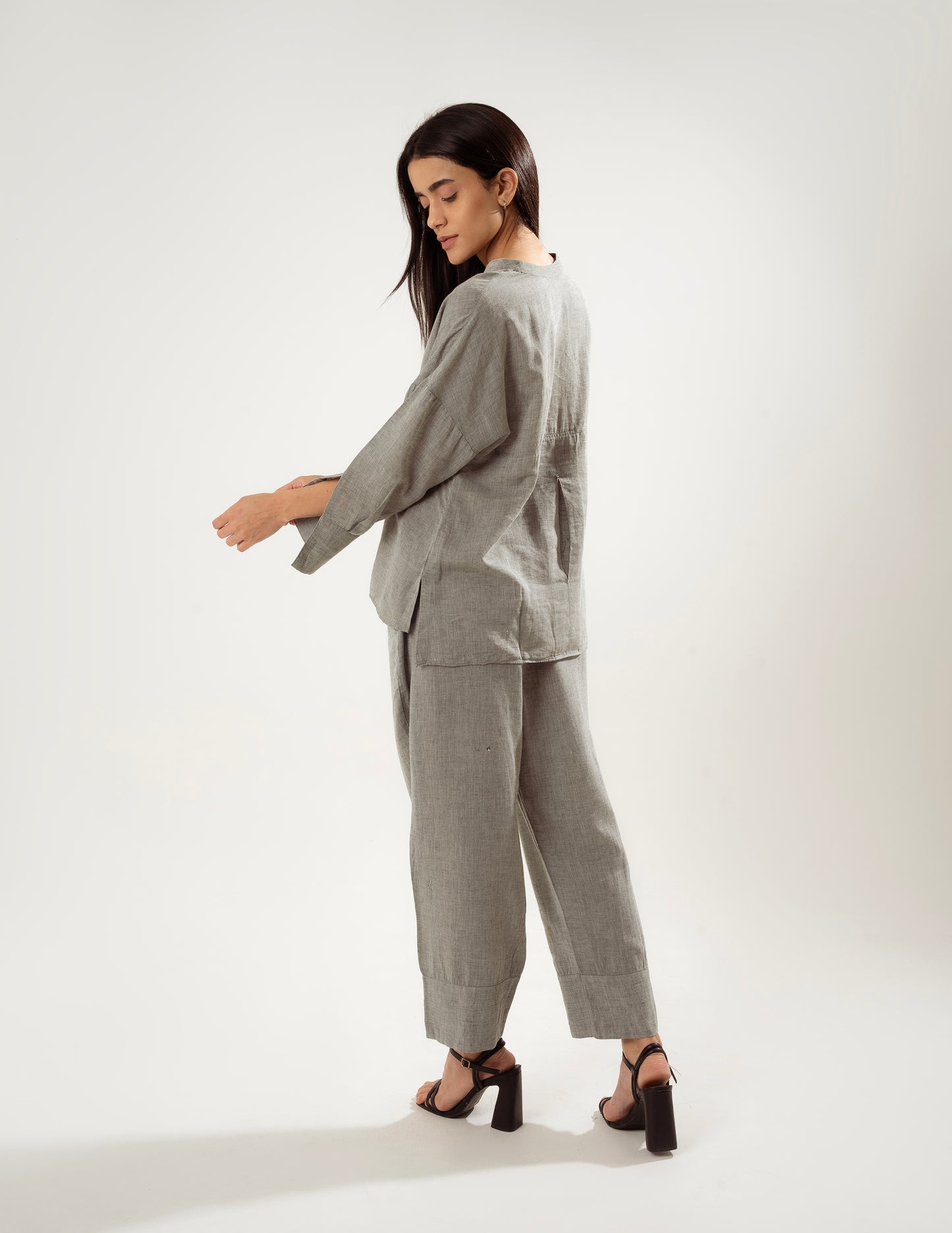 ETHEREAL SLATE LINEN CO-ORD SET