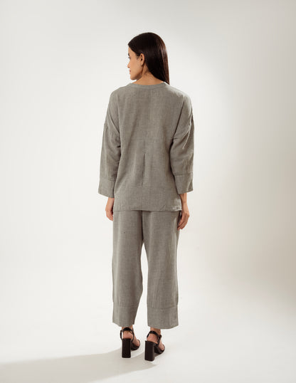 ETHEREAL SLATE LINEN CO-ORD SET