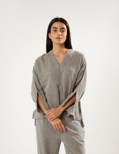 ETHEREAL SLATE LINEN CO-ORD SET