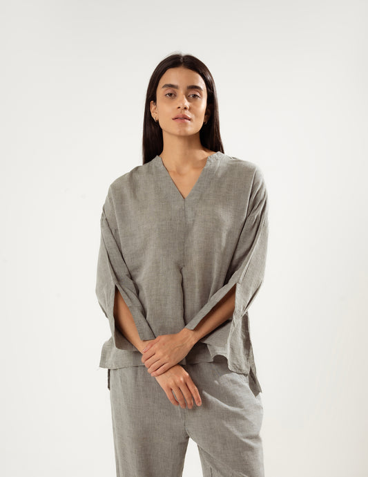 ETHEREAL LINEN SLATE SHIRT