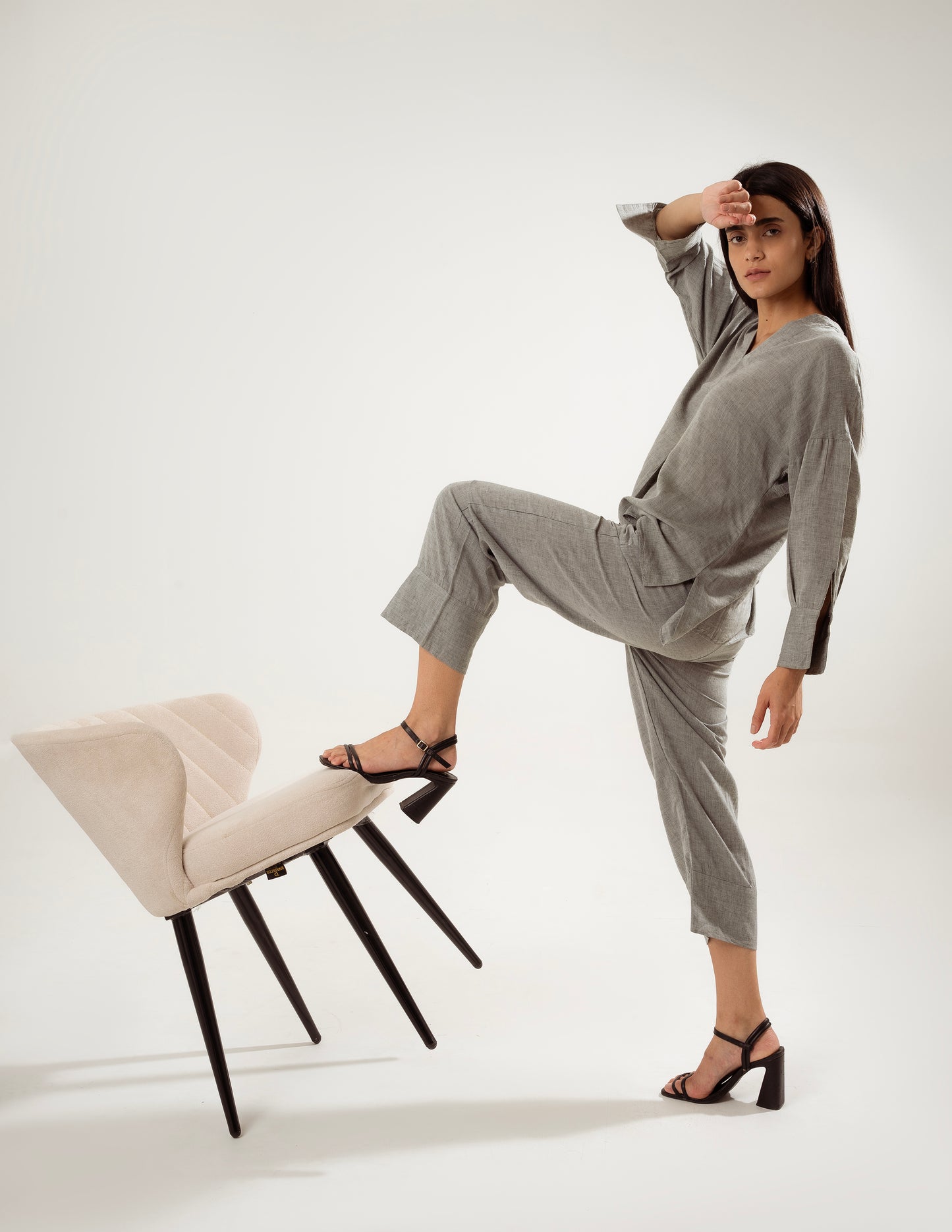 ETHEREAL SLATE LINEN CO-ORD SET
